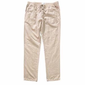 AZULU Columbia Men Sz 36x33 Linen Cotton Drawstring Tan Straight 4 Pocket Pants